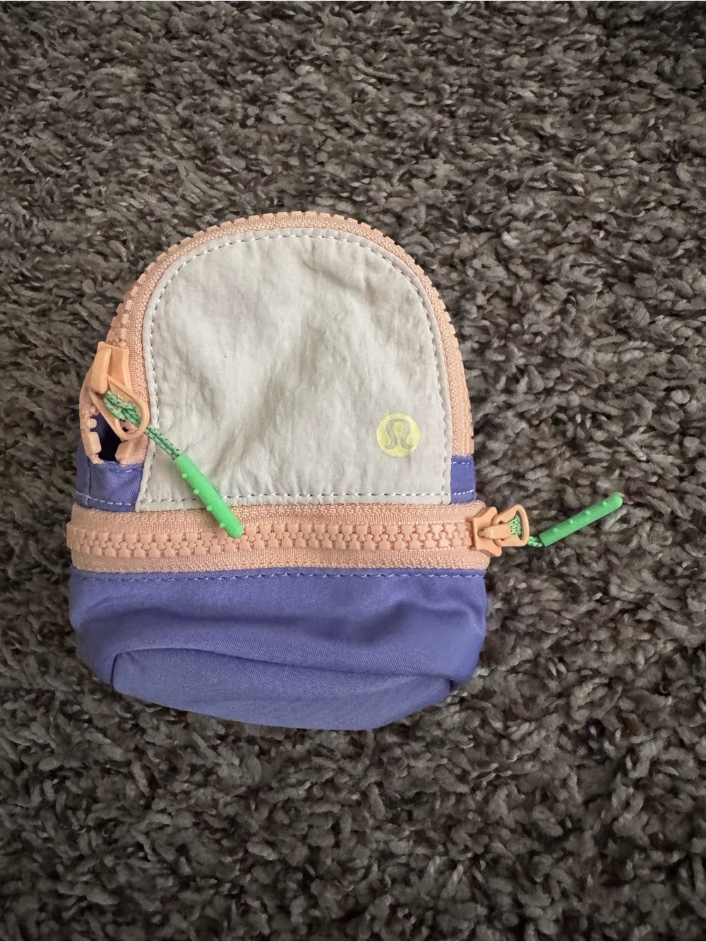 lululemon athletica nano bag in Purple, Peach & Cream with Green Accents